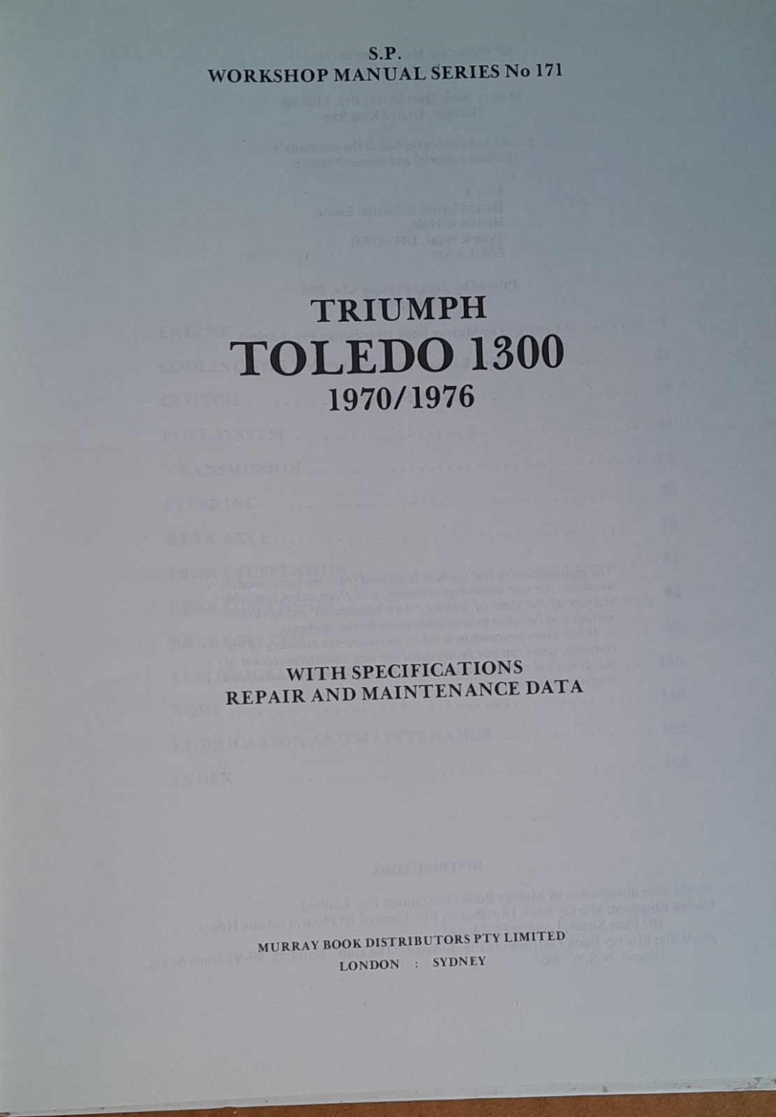 CLASSIC TRIUMPH TOLEDO MANUAL .. L@@K !