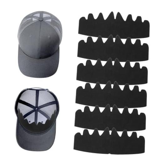 YUXIANLB 6 Pcs Baseball Caps Inserts Shapers, Flexible Small-Large Black