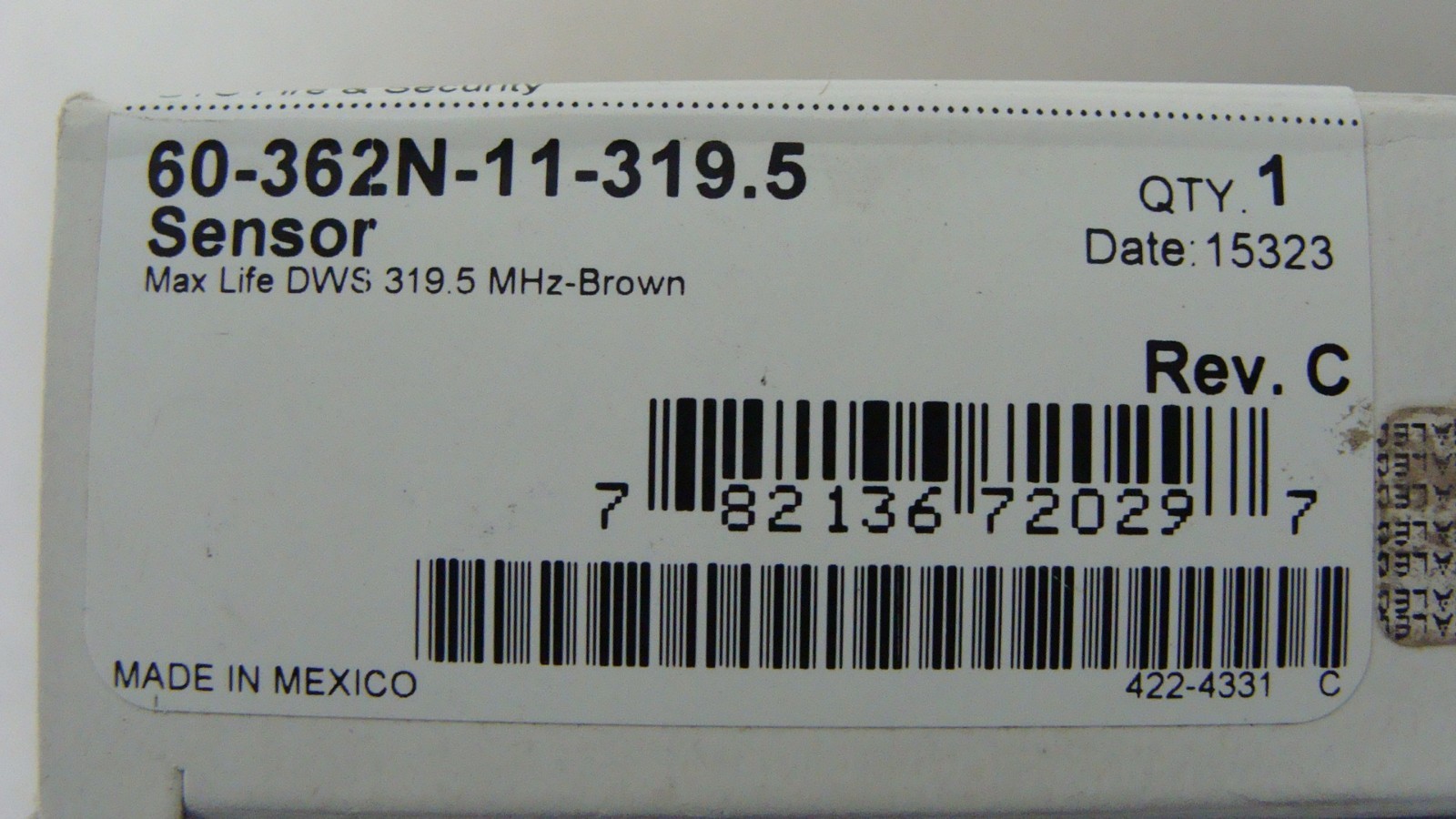 ITI Interlogix 60-362N-11-319.5  Sensor Brown SXV SX5  New NOS NX-651N