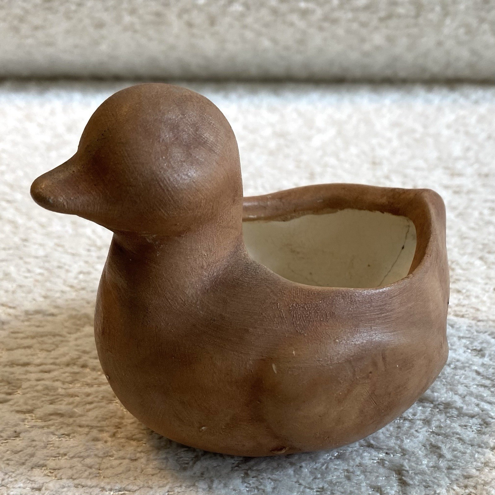 Vintage Small Studio Pottery Duck Planter Succulent Planter Catchall Dish