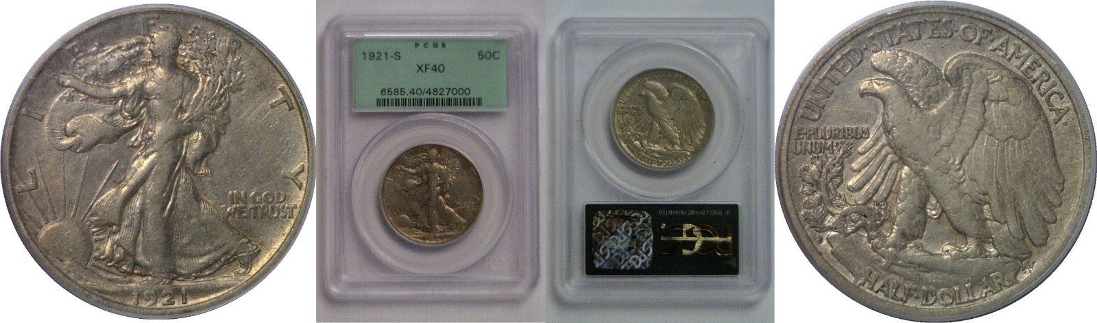 1921-S Walking Liberty Half Dollar PCGS XF-40