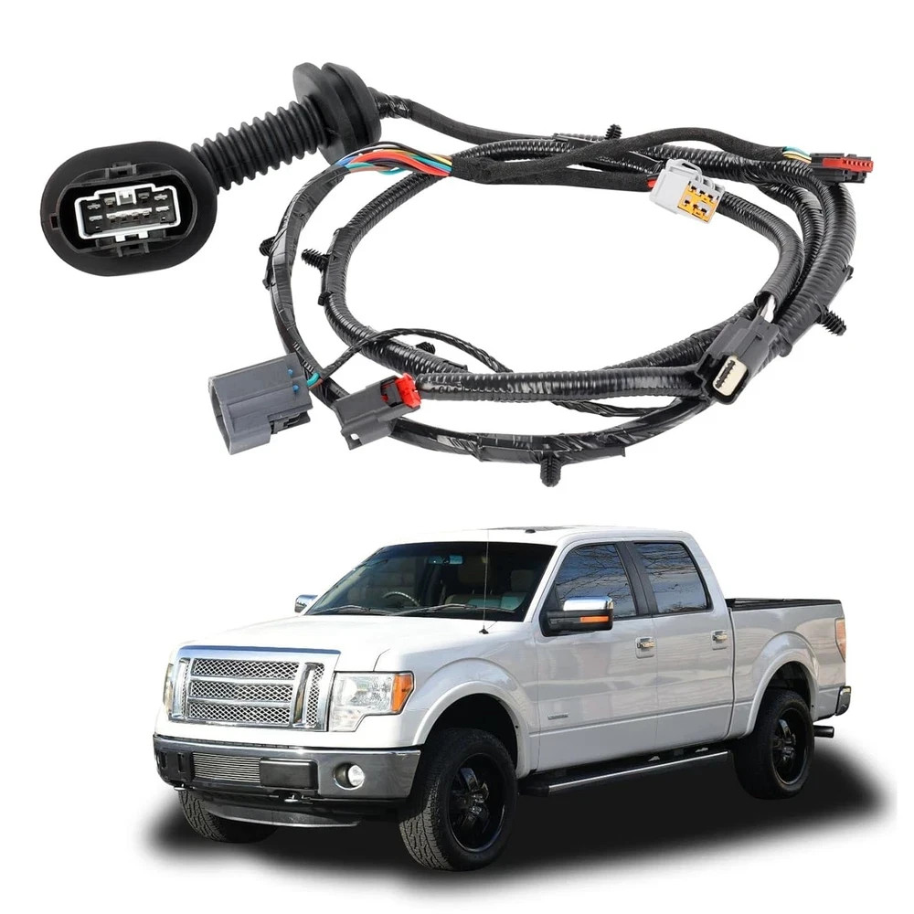 Left Rear Door Wiring Harness with Heated Seat for 2010-2014 Ford F150 Crew Cab