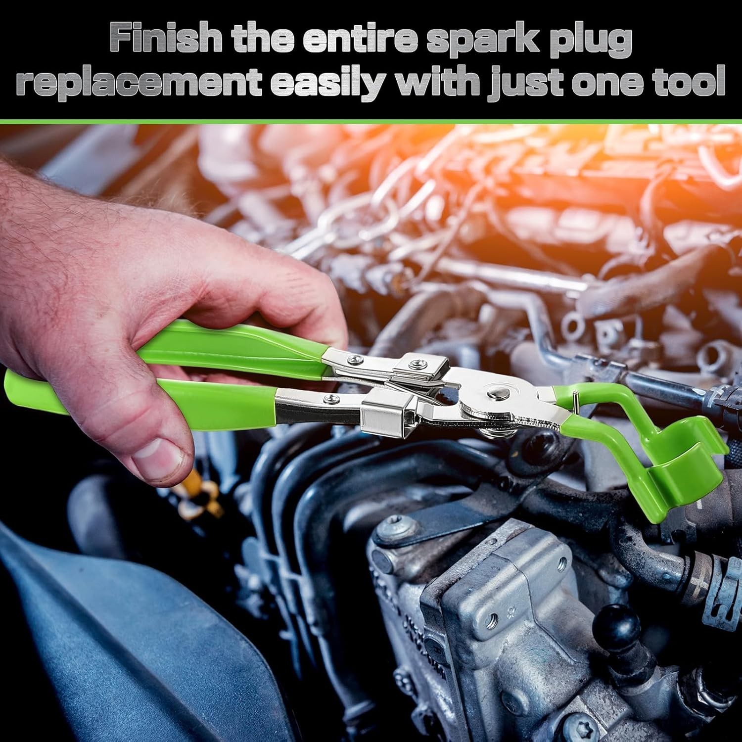 Enhon Spark Plug Pliers, Plier Boot Removal Tool, 45°Offset Green