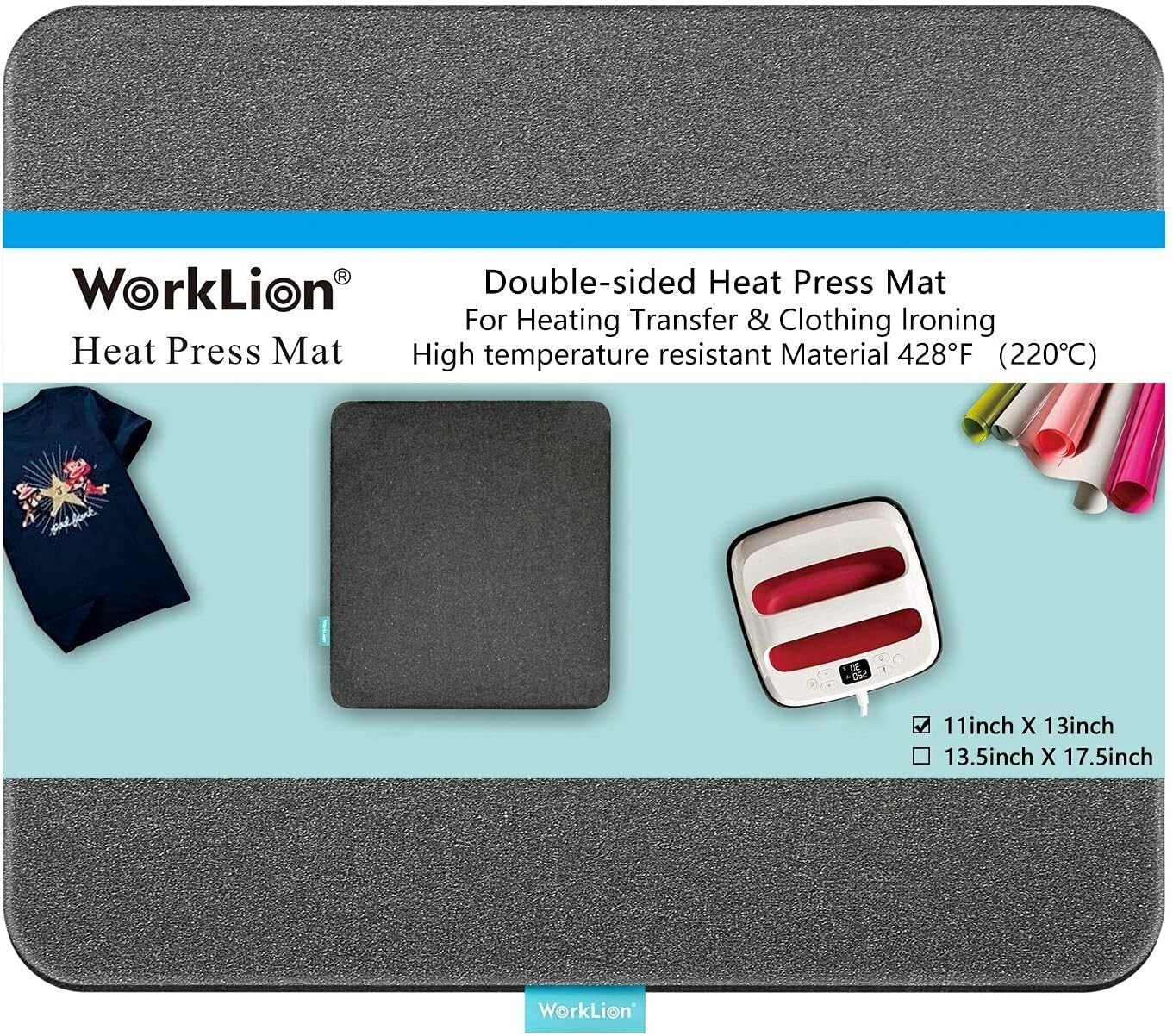 Heat Press Mat 11"x13": Double-Sided Fireproof Materials Protective Resistant...