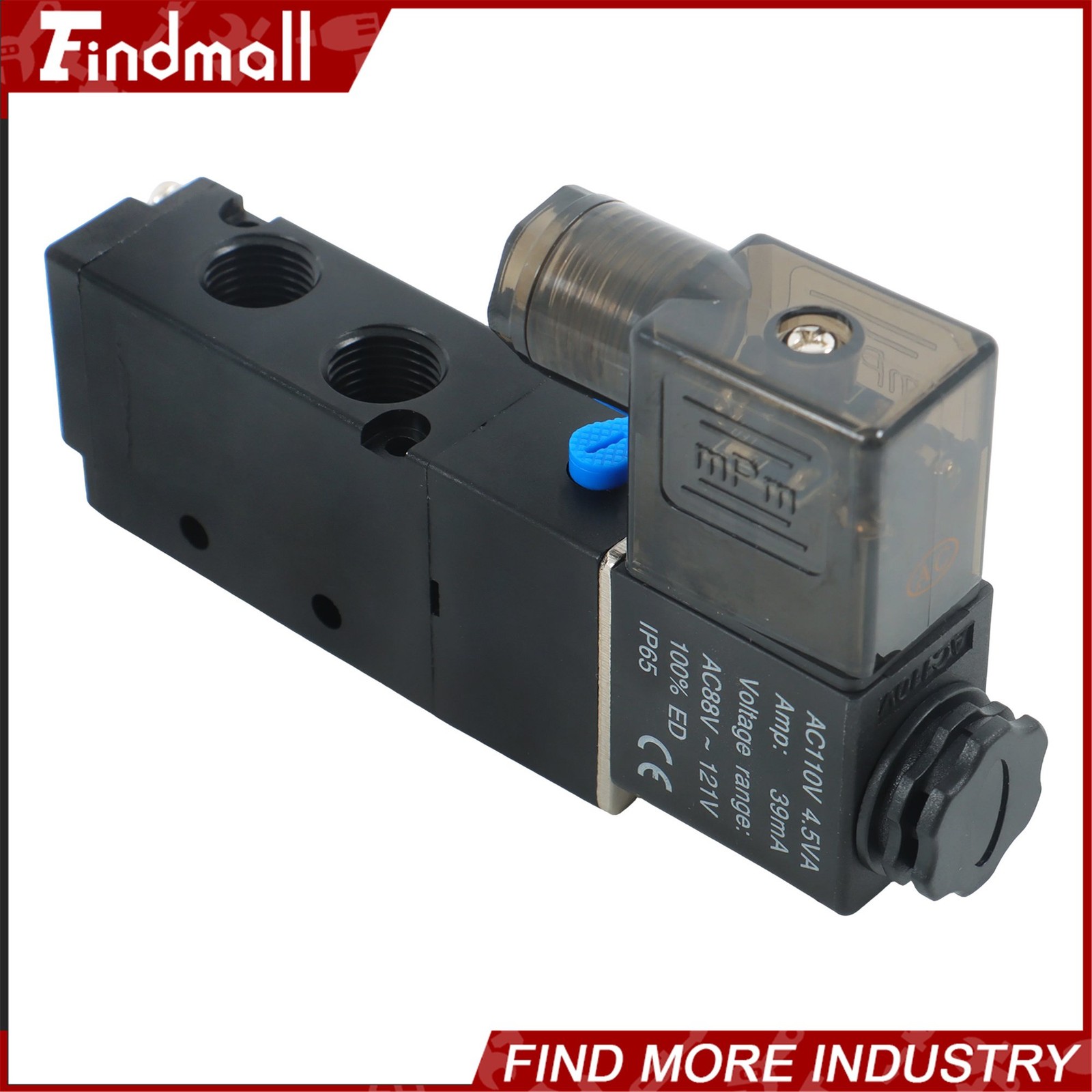 Findmall 1/4 Inch 5 Way 2 Position Electric Solenoid Air Valve 110V AC