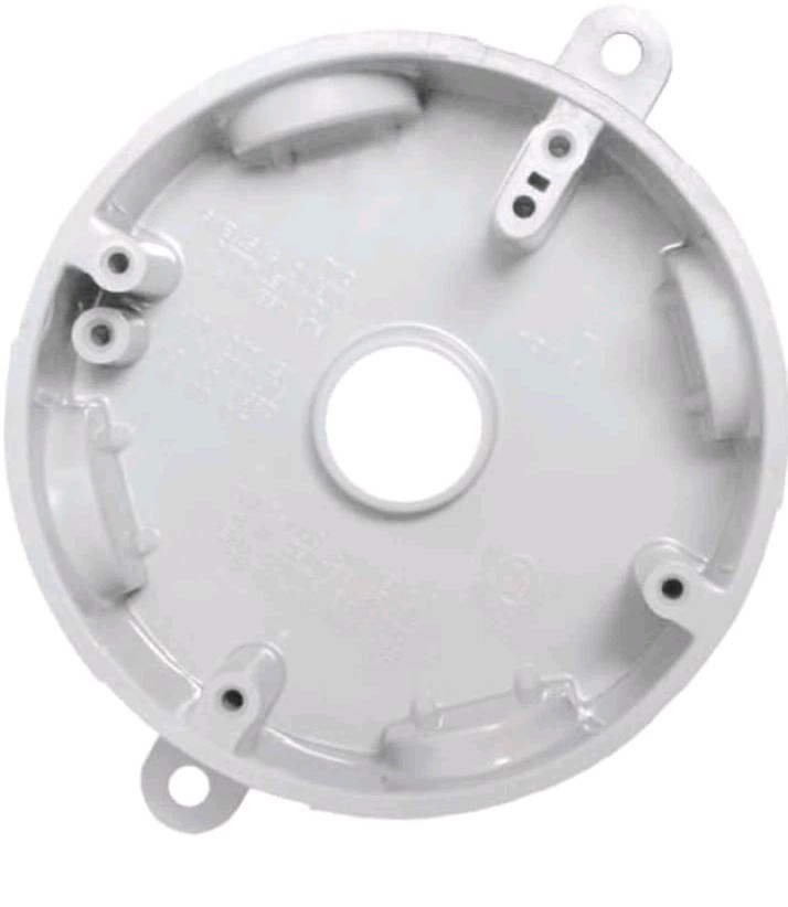 5 Hole Nonmetallic Weatherproof Round Electrical Outlet Box with 3/4" Outlet ...