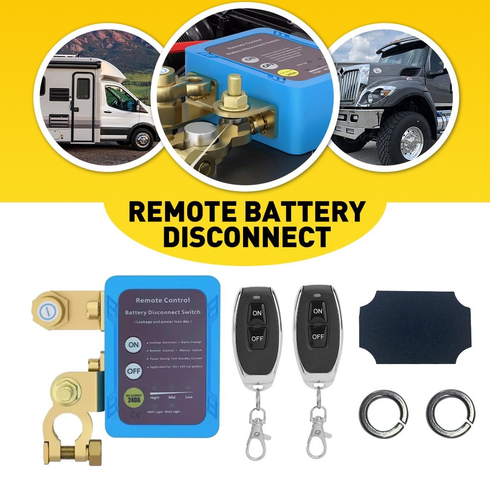 12V 240A Remote Battery Disconnect Switch Battery Kill Switch For Car RV ATV EPU