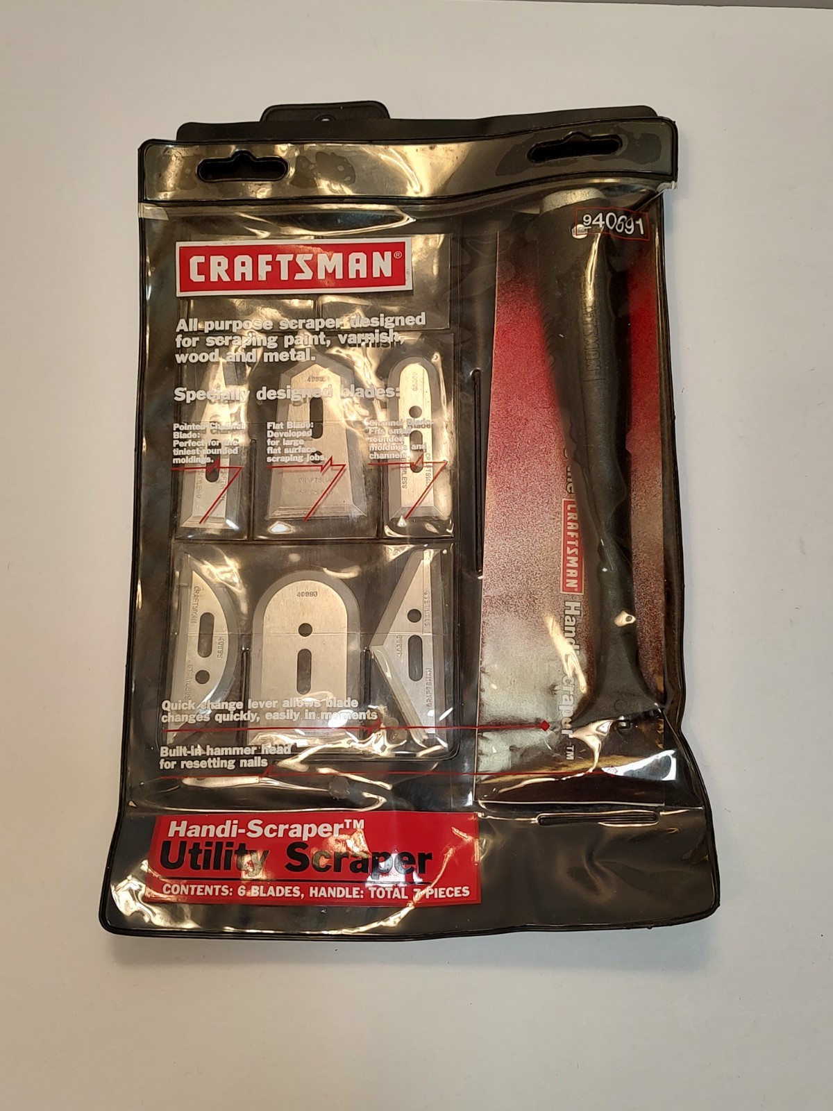Craftsman Handi-Scraper Utility Scraper w/ 6 Blades Handle & Pouch 40691