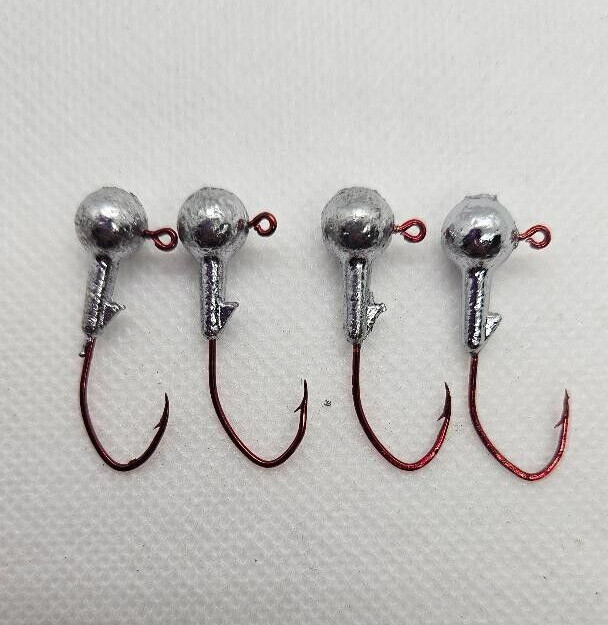 50 1/8 Round w/barb Jig Head Unpainted Eagle Claw Lil Nasty #2 MADE IN THE USA