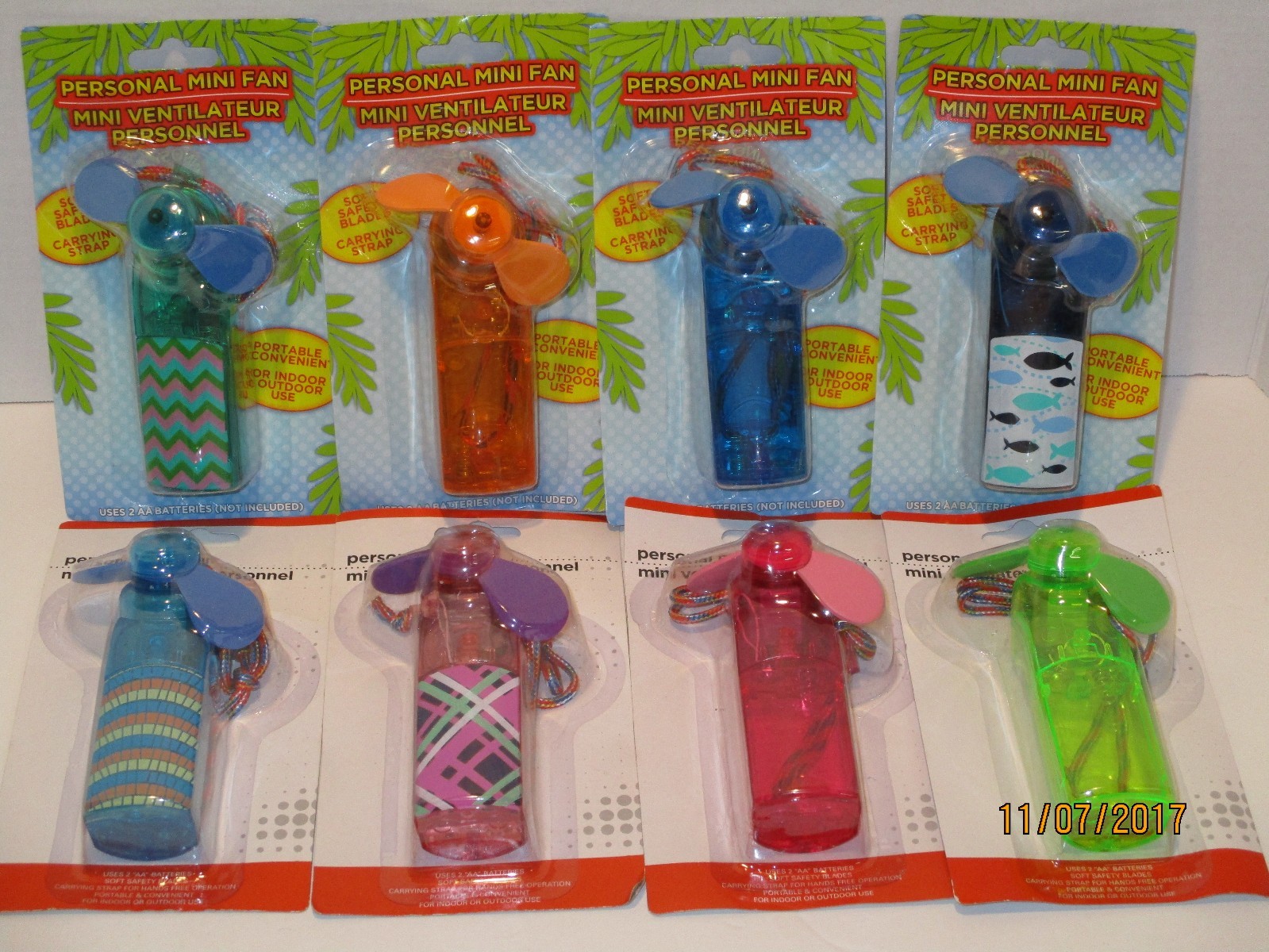 Personal Hand Held Mini Portable Fan - Safe Blades B/O Small Mobile Fan w/Strap