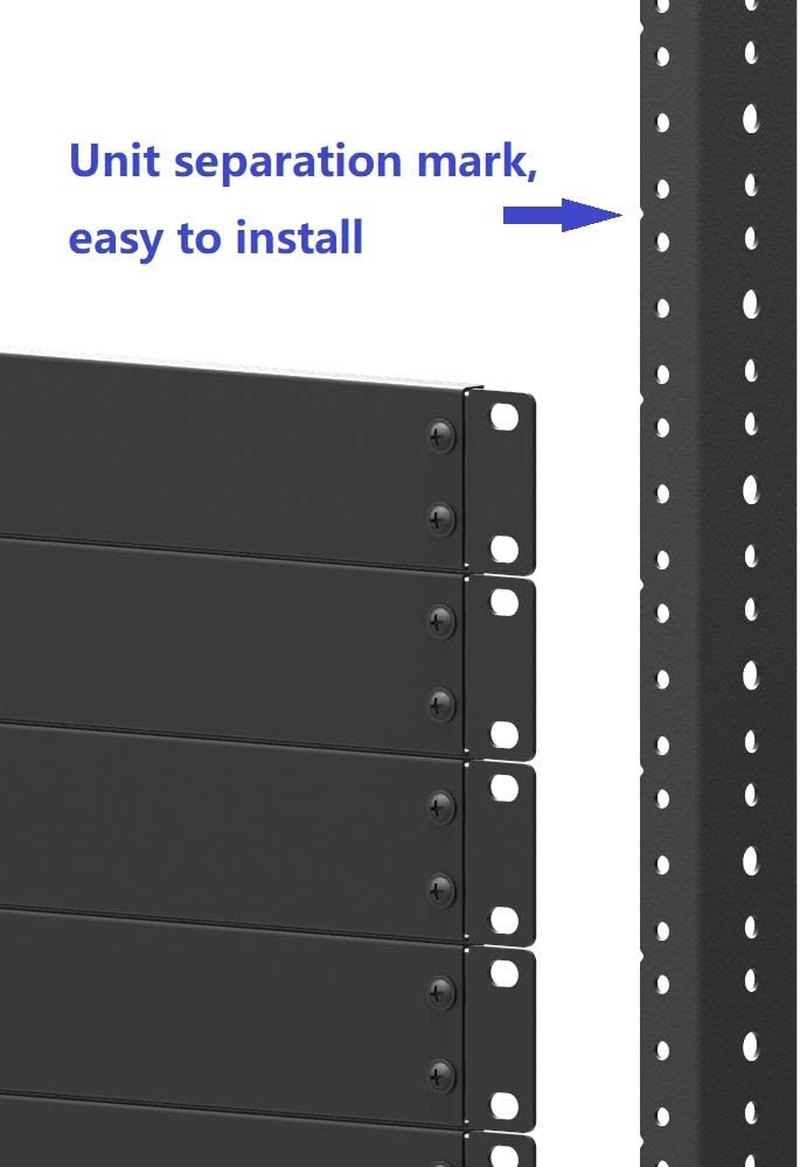 10U Steel Rack Rails Kit with Hardware - 2 Pieces