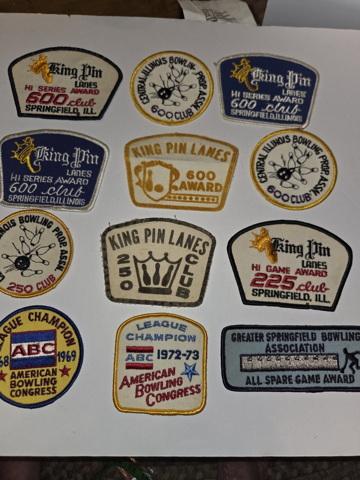 Vintage Bowling King Pin Misc Bowling Patch Lot