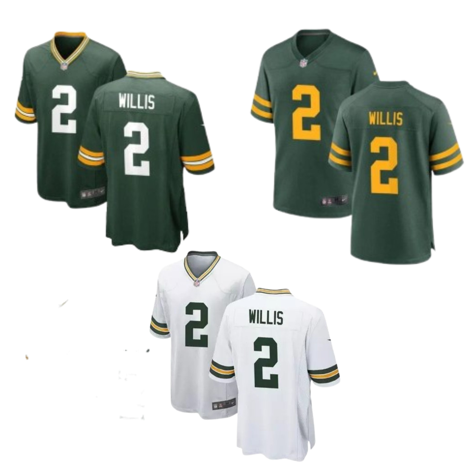 NWT #2 Malik Willis All Green/White/Green Rush Men's Stitched Jersey