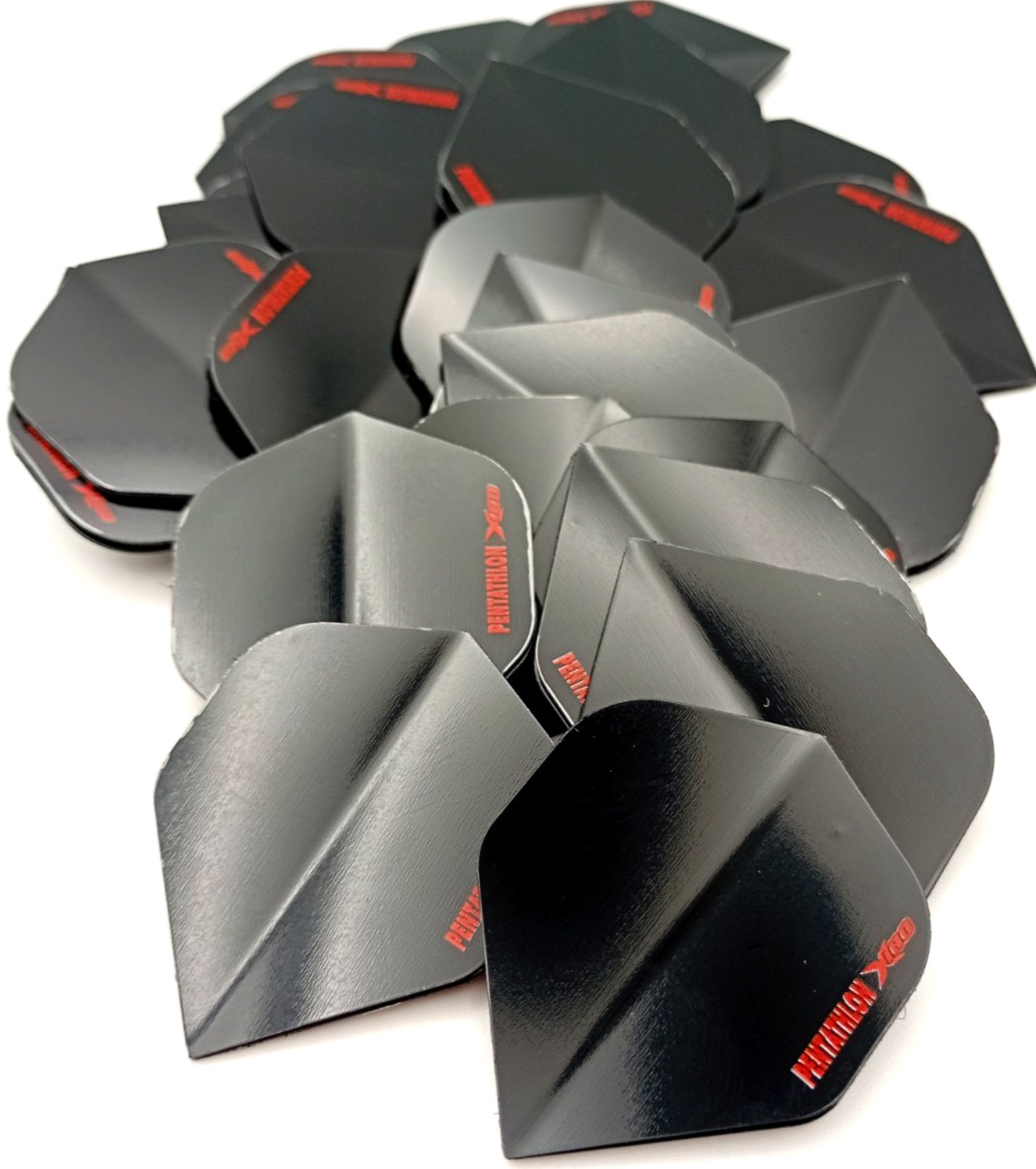 Dart Flights PENTATHLON™ X180 Standard Shape Ultra Strong 10 Sets Solid Black