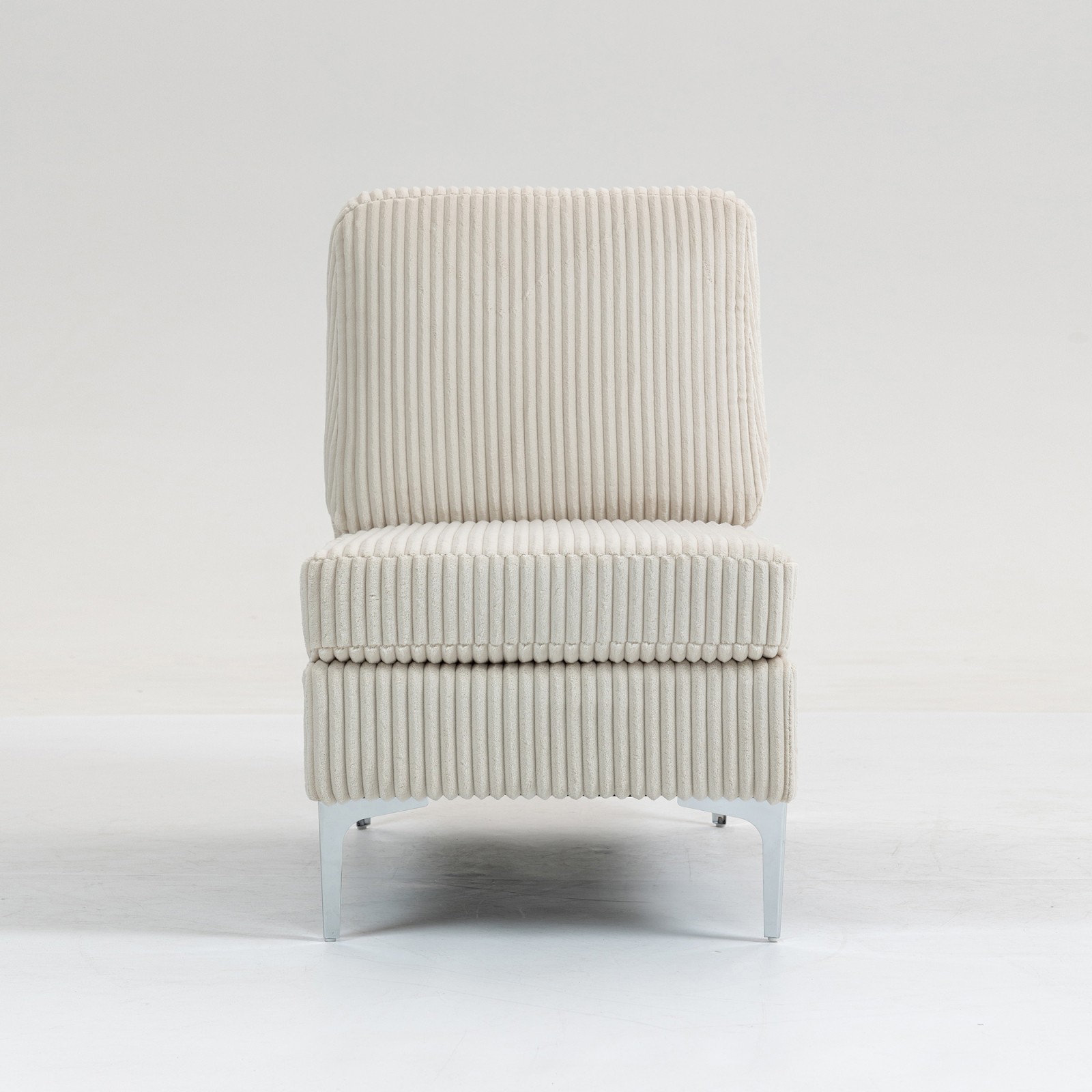Modular Sectional Sofa Armless Seat Module, Corduroy, Beige