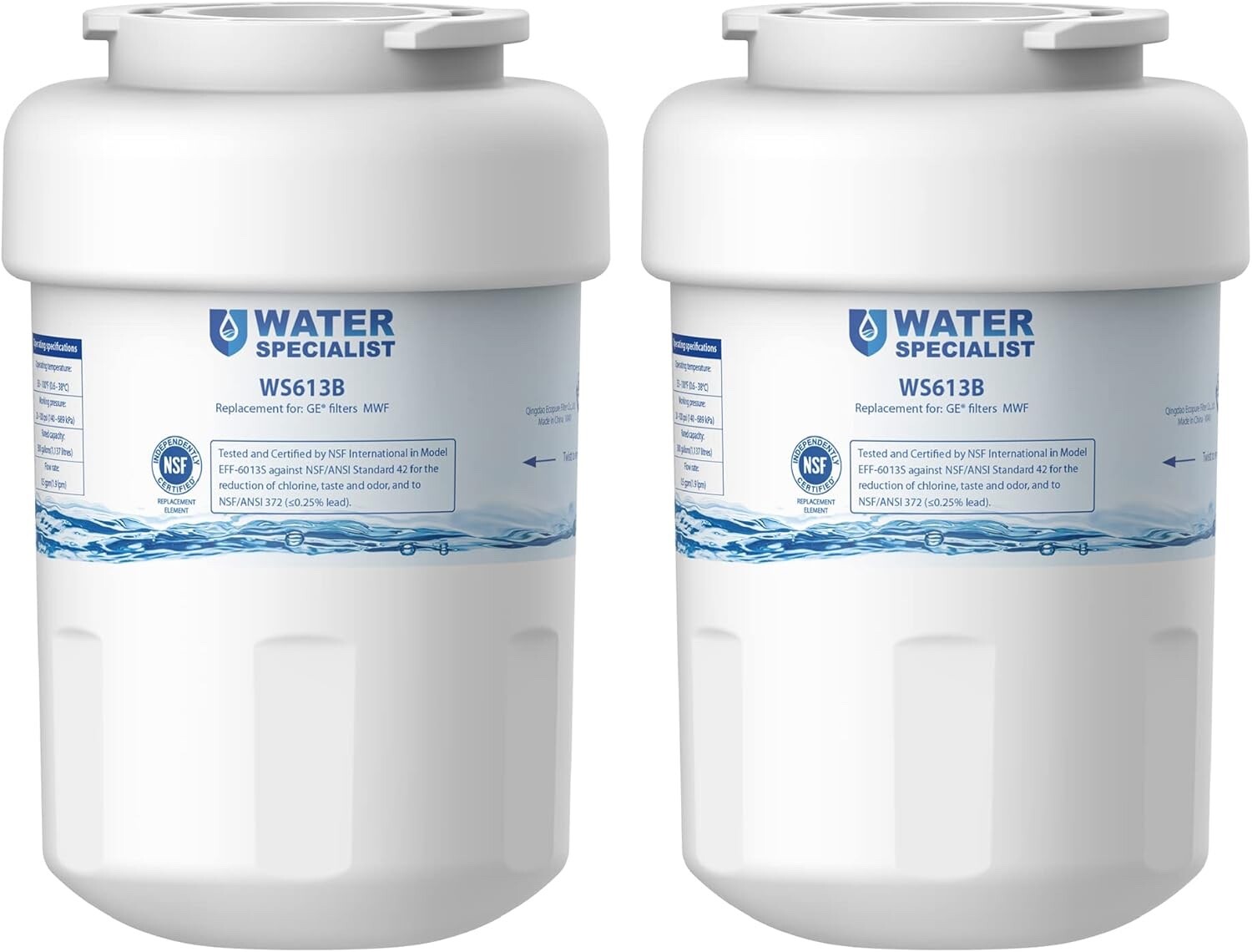 Waterspecialist WS613B – GE MWF, SmartWater, MWFP Replacement Filters 2-Pack