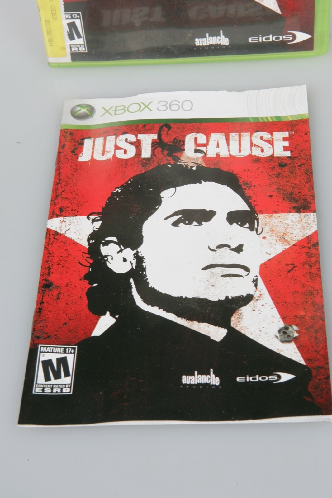 JUST CAUSE Nintendo XBOX 360 CASE MANUAL ONLY No Disk