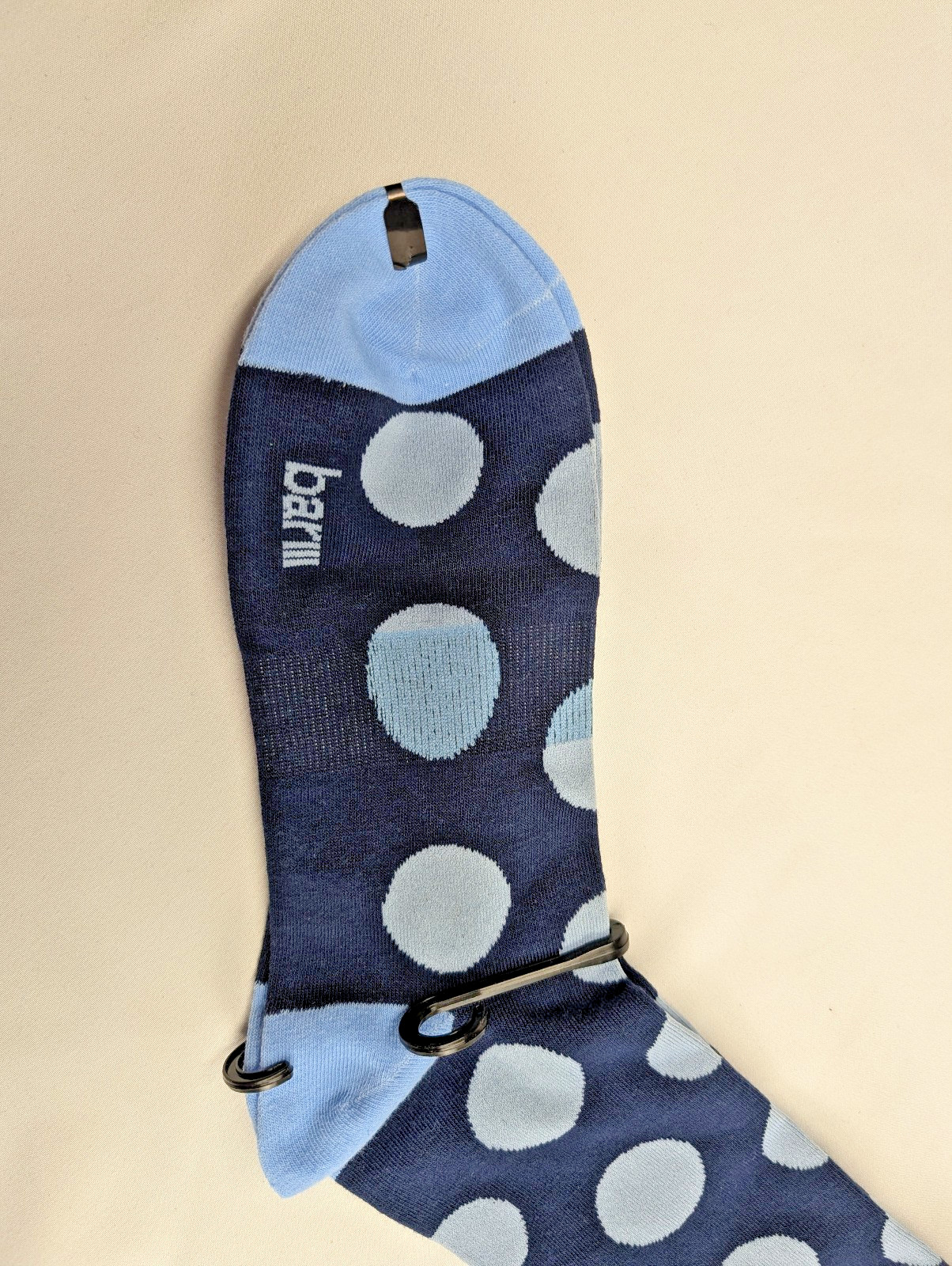 Bar III Dress Socks Mens Shoe Size 7-12 Navy Blue Polka Dot Arch Support NWT
