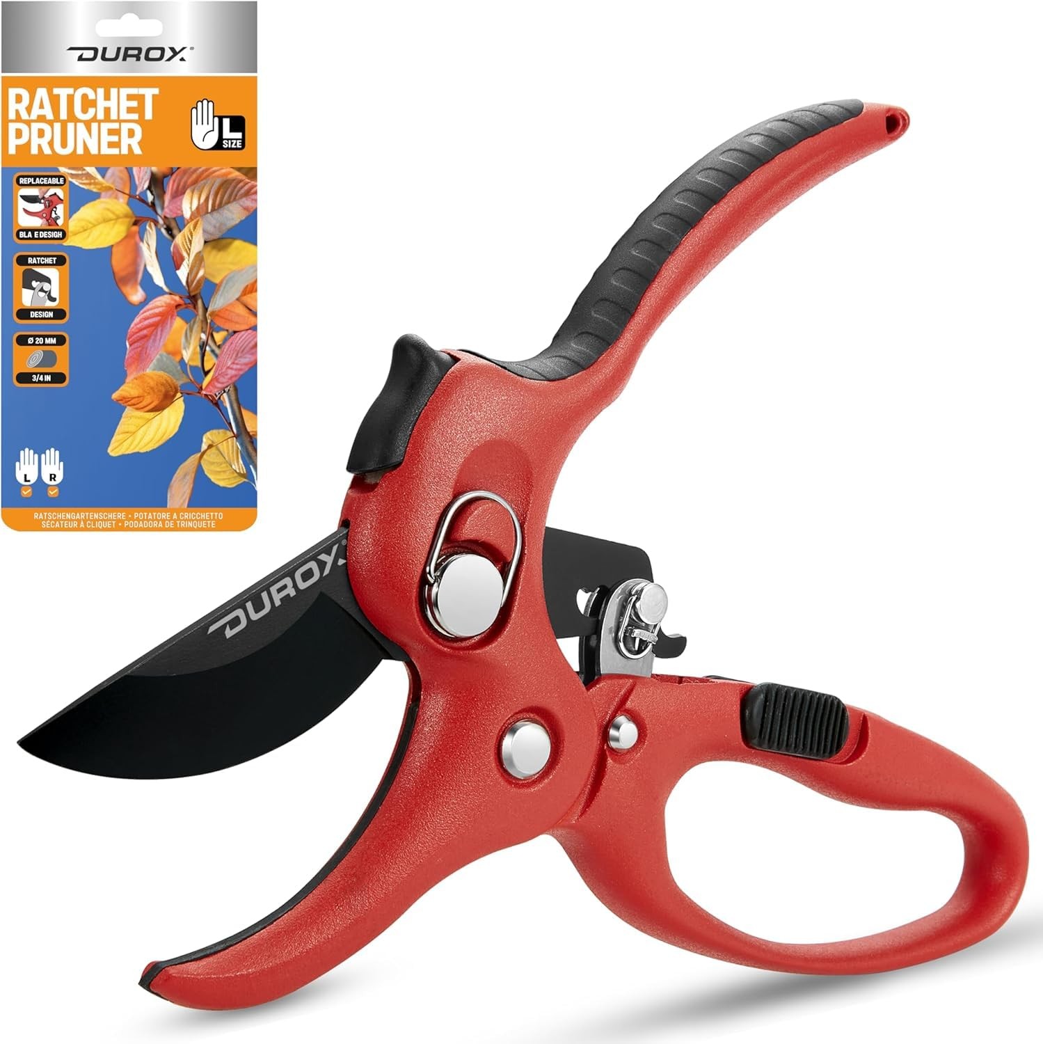 DUROX - Ratchet Pruning Shears, Garden Shears with 3x 7.8 x 3.5 inches
