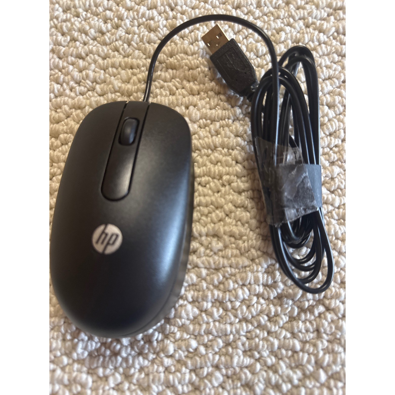 HP Wired USB Optical Mouse Black 672662-001  Wheel Computer Peripheral OS