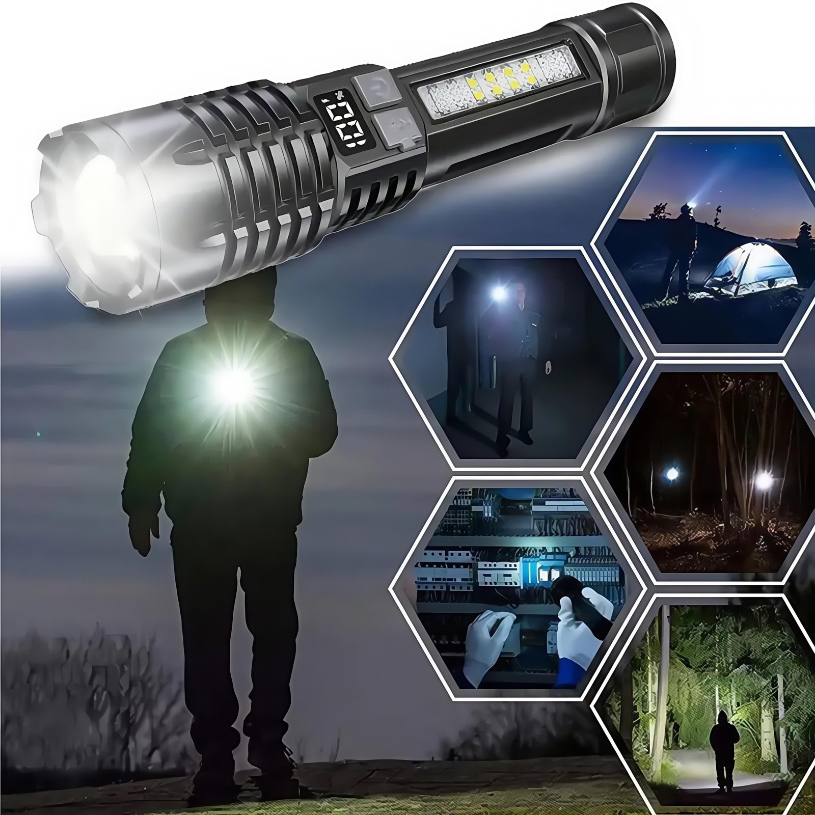 Super Bright 990000000Lumen LED Flashlight Rechargeable LED Tactical Work Lights