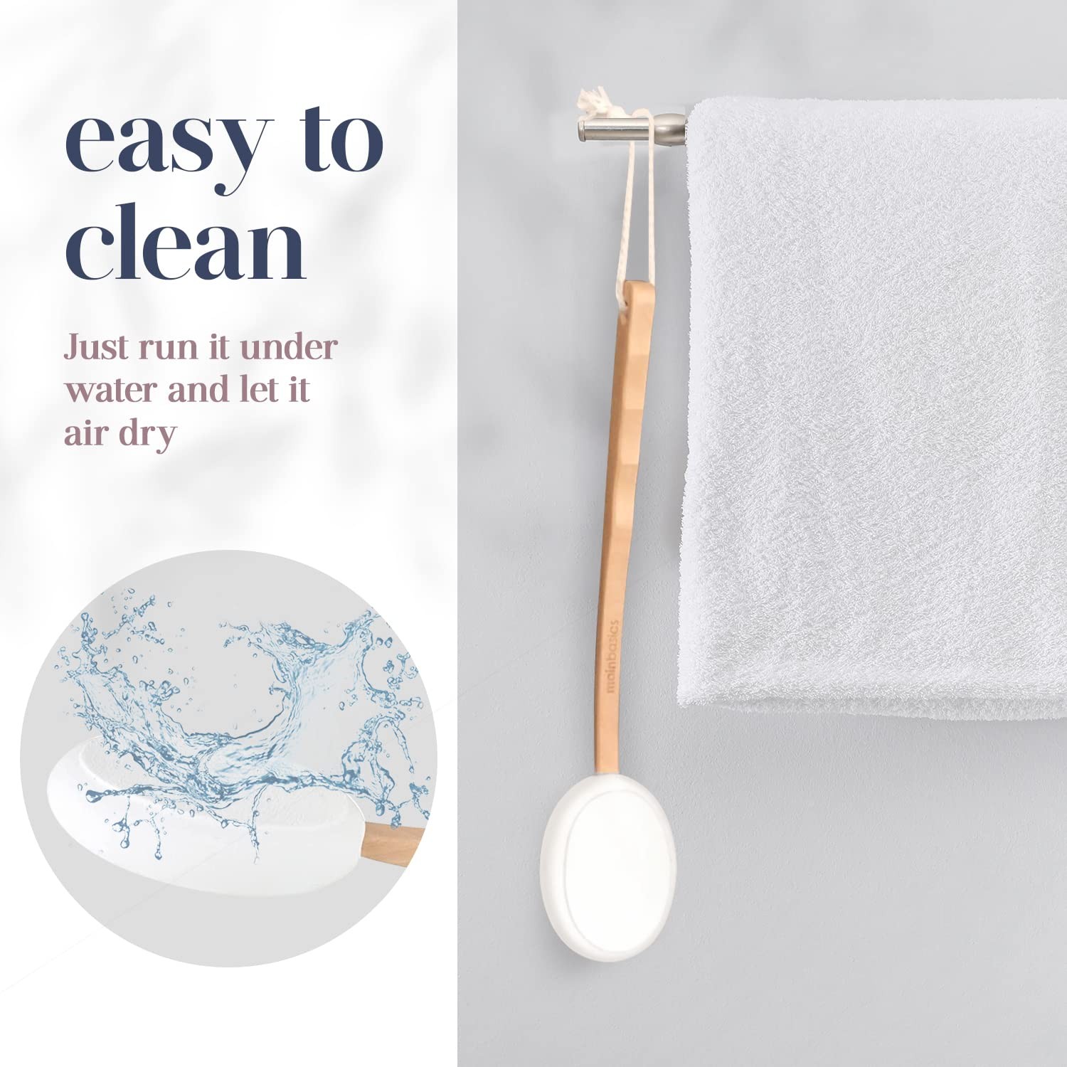 MainBasics Back Lotion Applicator - Long Handle, 1 Count (Pack of 1)