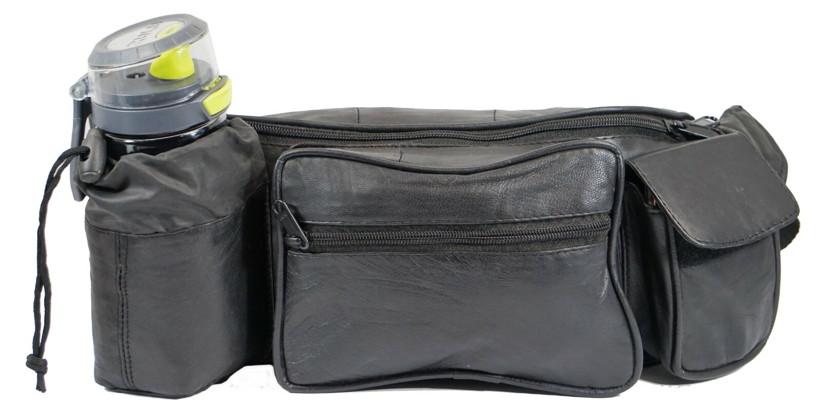 Leather Fanny Pack Belt Waist Pouch Hip Travel Purse Large Mens Womens Black New