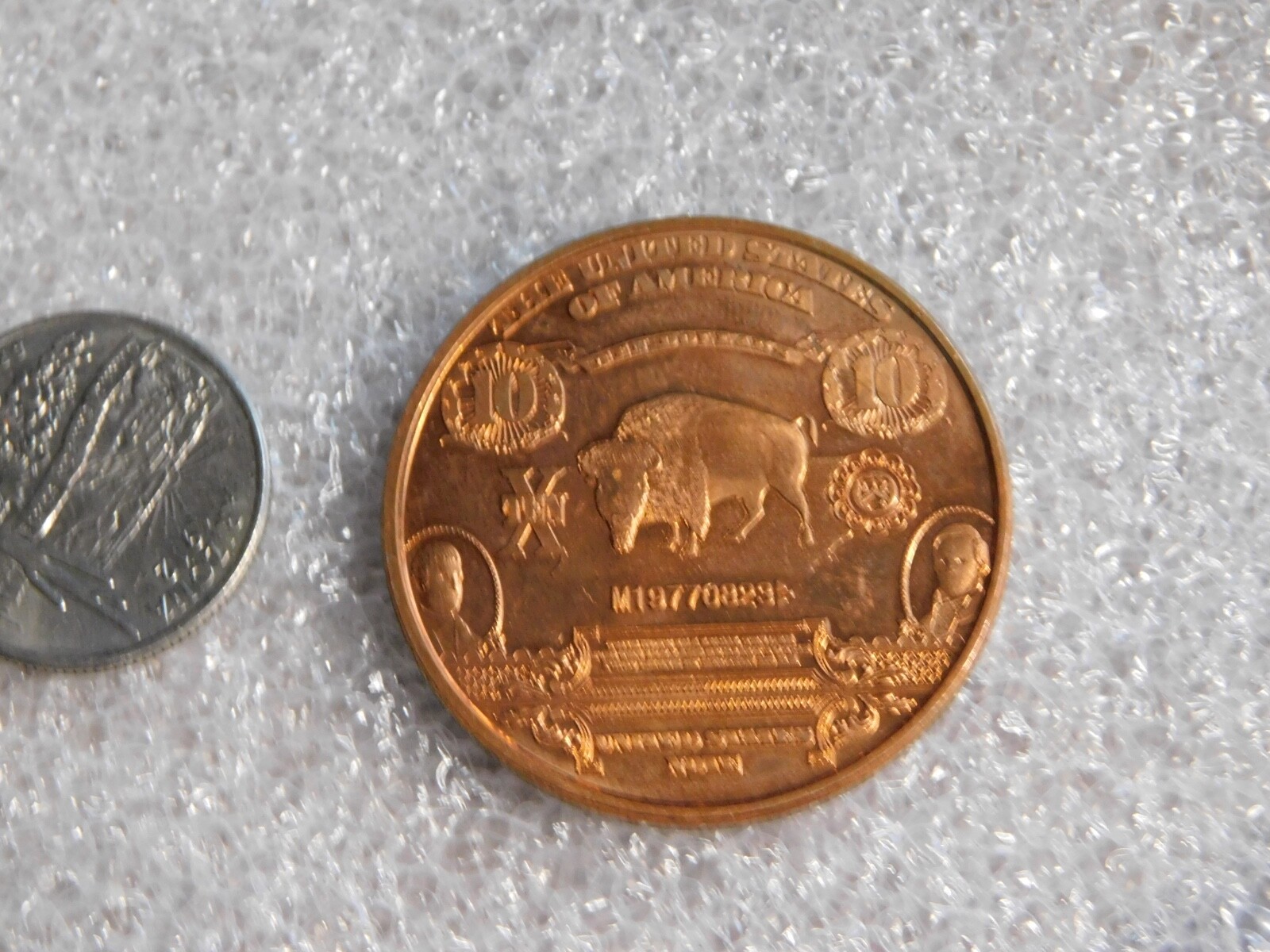 The United States of America Copper Art Bar Mint Ten U.S. Note