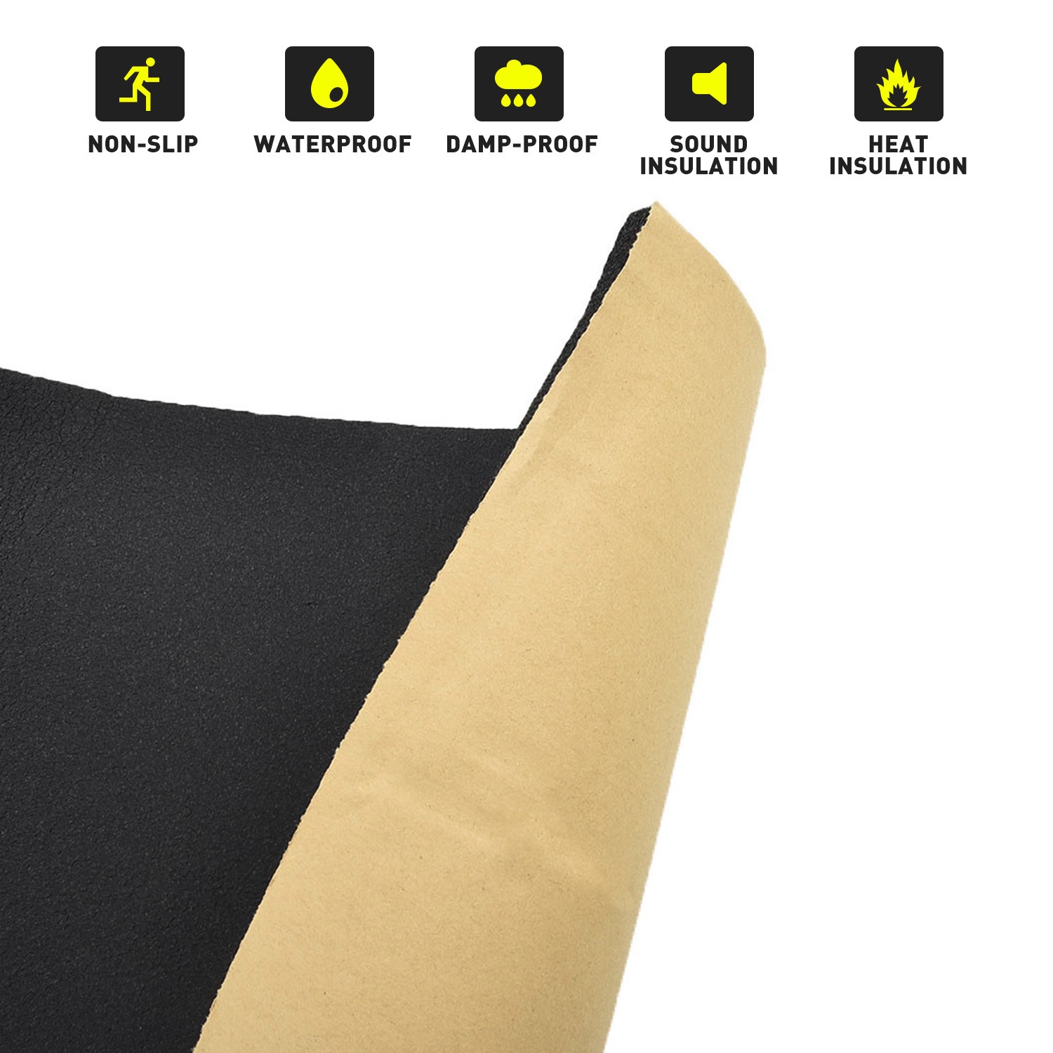 12" x 59" Black High Density Upholstery Foam Couch Mat Replacement Padding 4/5"