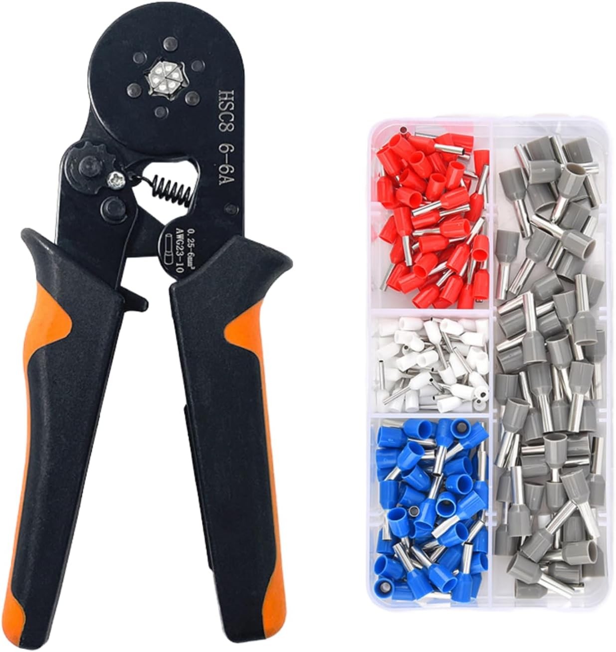 Self-adjustable Ratchet Wire Crimping Tool Kit 201PCS with Ferrule Connectors AW