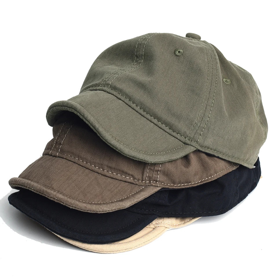 Cotton Vintage Baseball Cap Unisex Short Brim Adjustable Casual Daily Hat