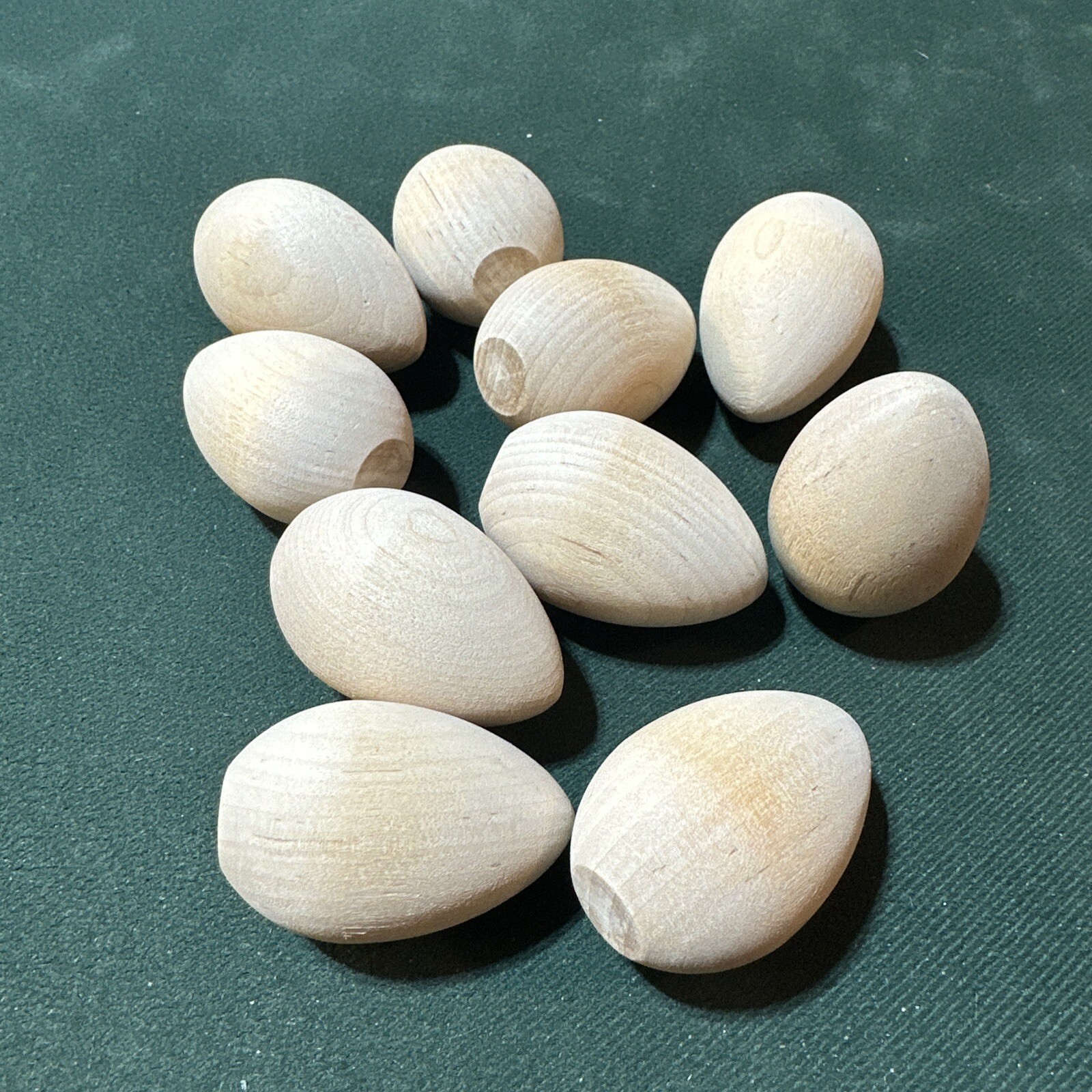 10 Vintage Wooden Egg Net Fishing Bobber 1 1/2” Unpainted NOS Good For Crafts