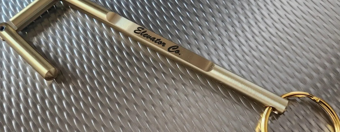 Elevator Door Key Solid Brass Custom, Double Drop Leg Key, See Description.