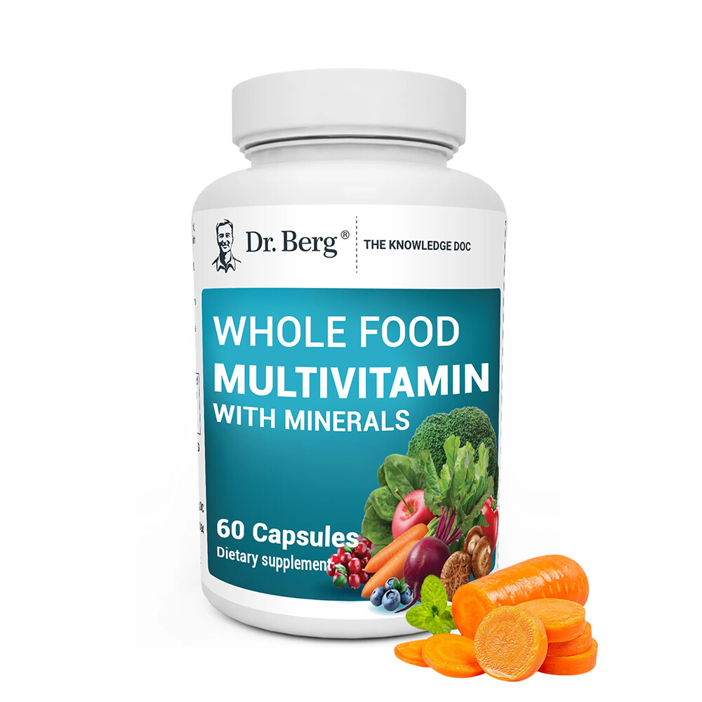 Dr. Berg Whole Food Multivitamin with Minerals 60 Capsules Metabolism Hair Skin
