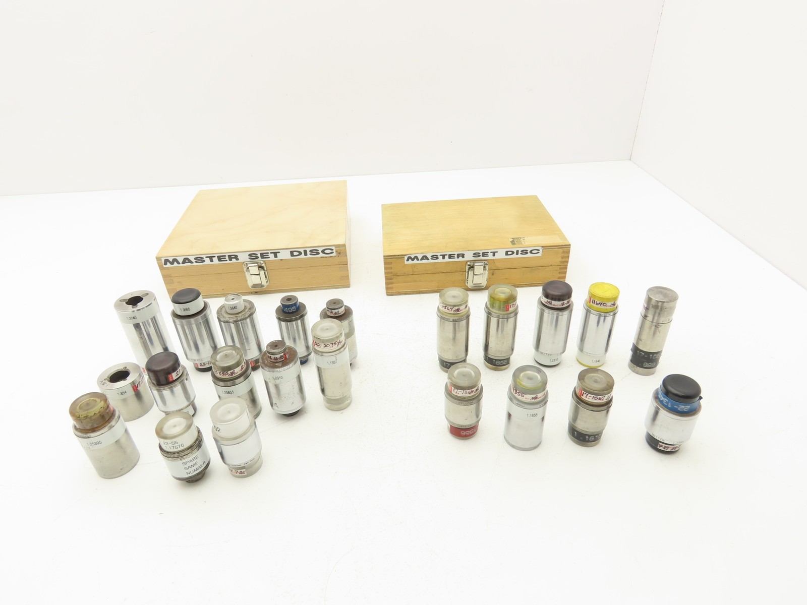 Mitchell Master Setting Disc Gage Inches Micrometer Calibration Mixed Lot of 22