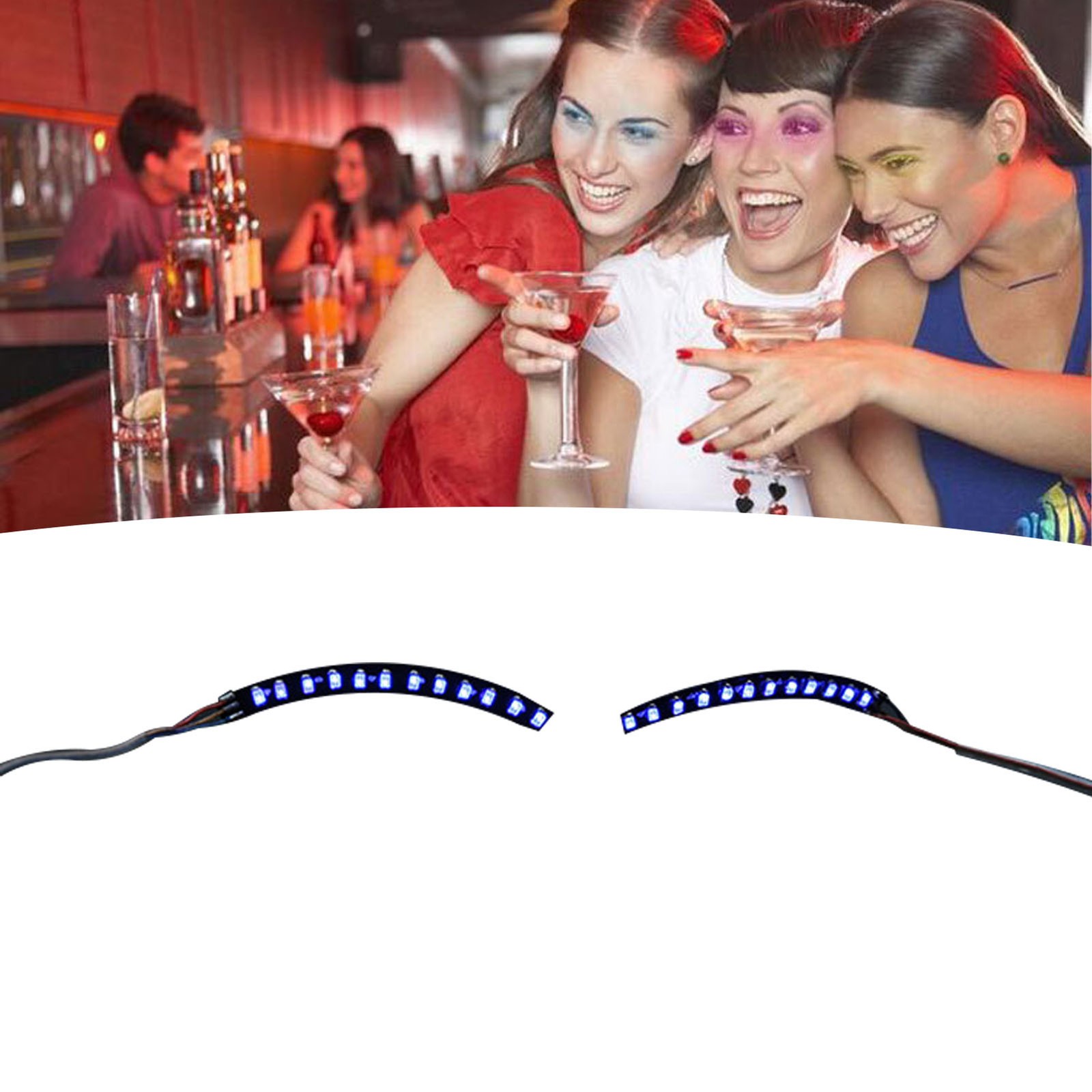 LED False Eyelashes Light Lightweight Stylish Reliable Luminous False Eyelashes↑