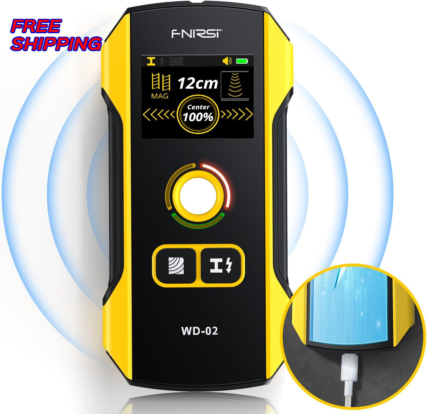 Stud Finder Wall Scanner FNIRSI Upgraded WD 02 TFT Display Electronic Stud NEW