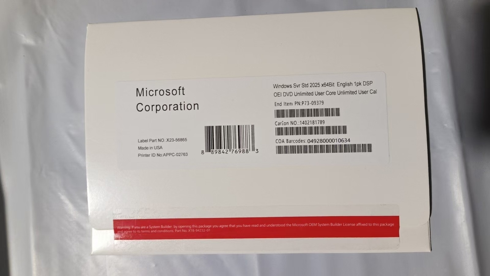 Microsoft Windows Server 2025 Standard unlimited Core unlimited User CALs
