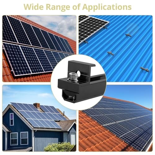 Solar Panel Mounting Kit for Single Panel, 4 Pcs 4.72in Mounting Rail & End