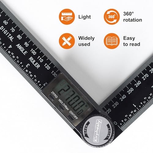 Digital Angle Finder Protractor, 7inch 200mm Angle Gauge Enhanced ABS