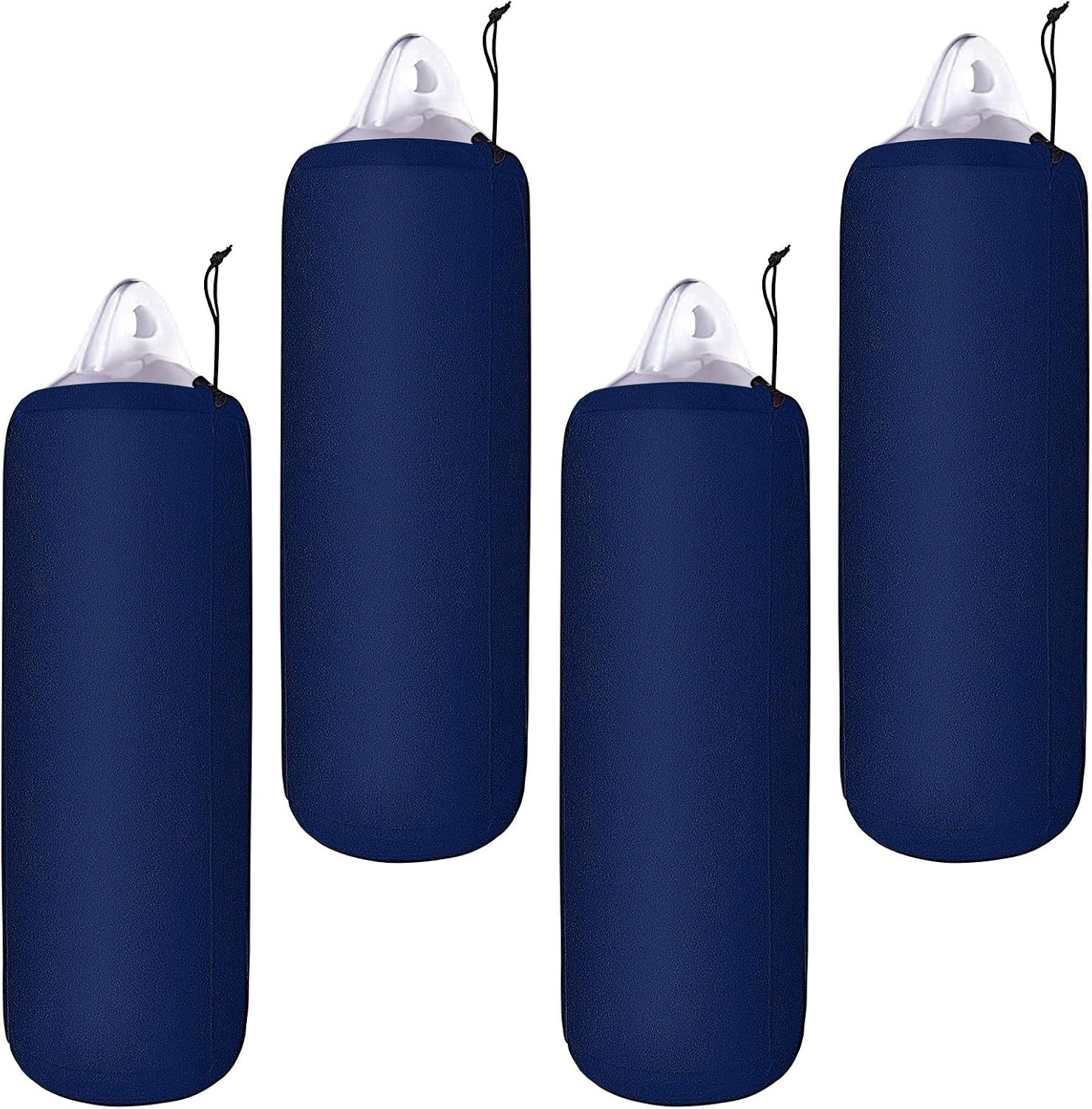 4 Packs Boat Fender Cover 10" x 26" Fleece Marine Bumper Covers for Center Rope