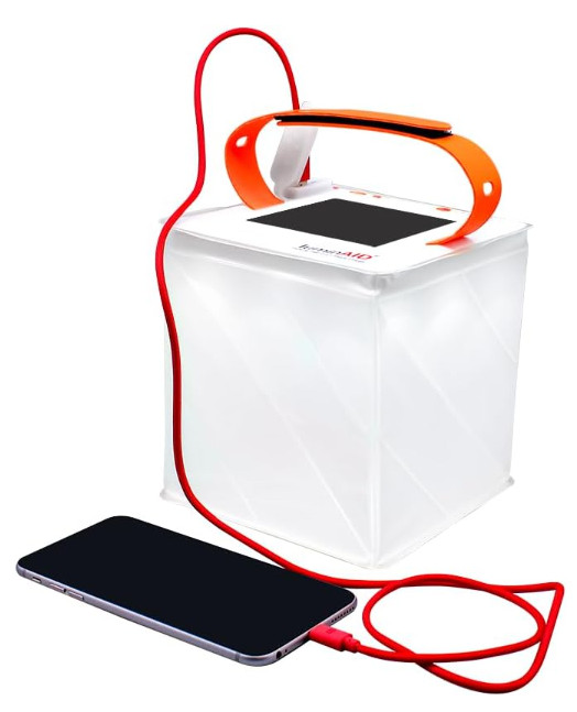 Linterna Solar LED Inflable con Cargador USB IP67 para Camping y Emergencias
