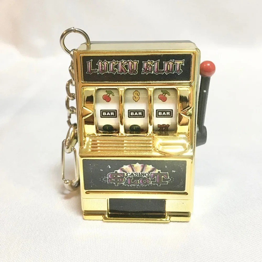 Keychain Mini Slot Machine Fruit Toy Creative Car Key Ring Gift