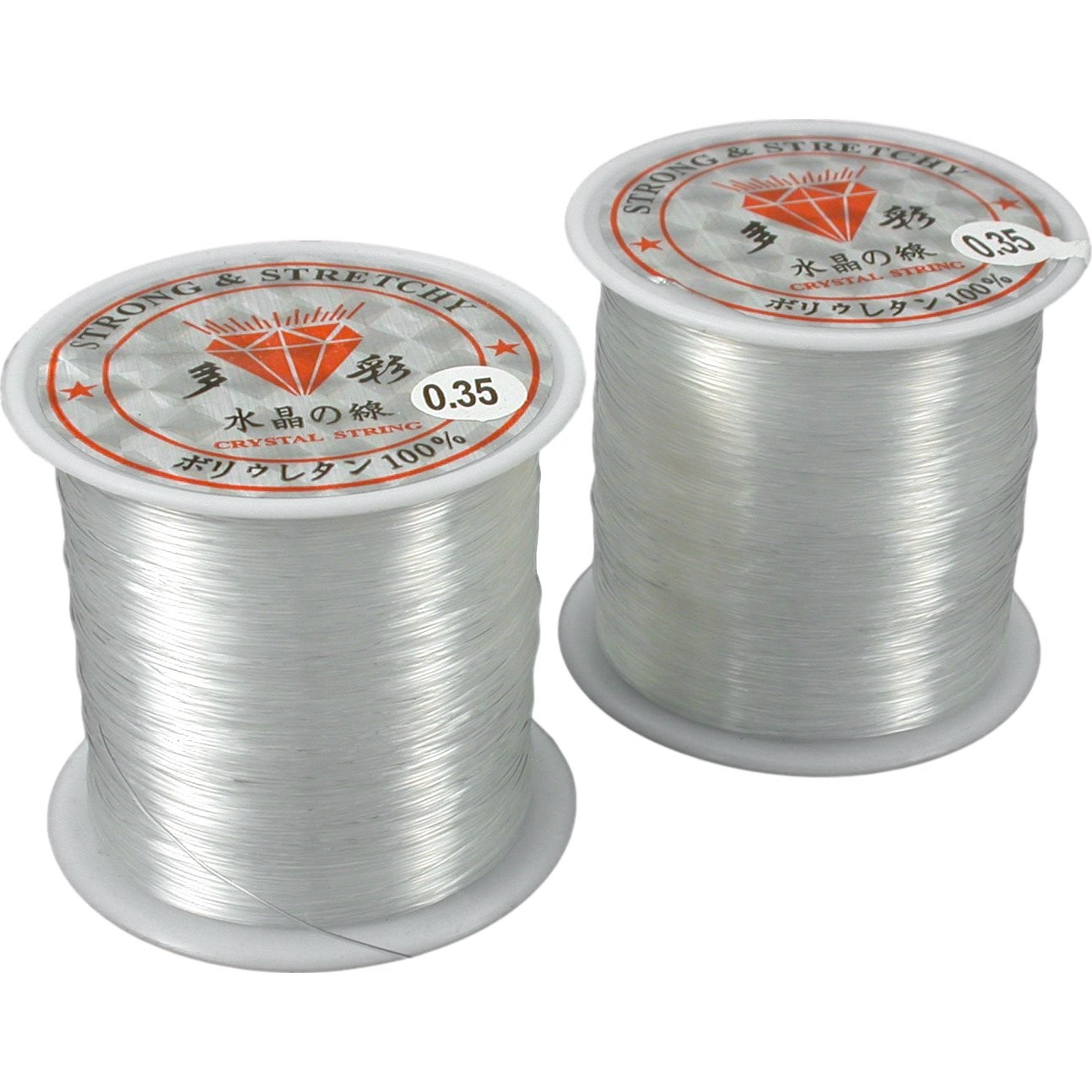 2 Spools of Crystal Clear Monofilament Bead Cord 0.35mm