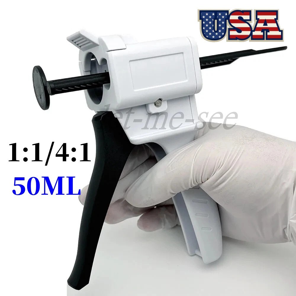 Dental Dispensing Gun 1:1/4:1 Impression Mixing Dispenser Gun 50ml USA