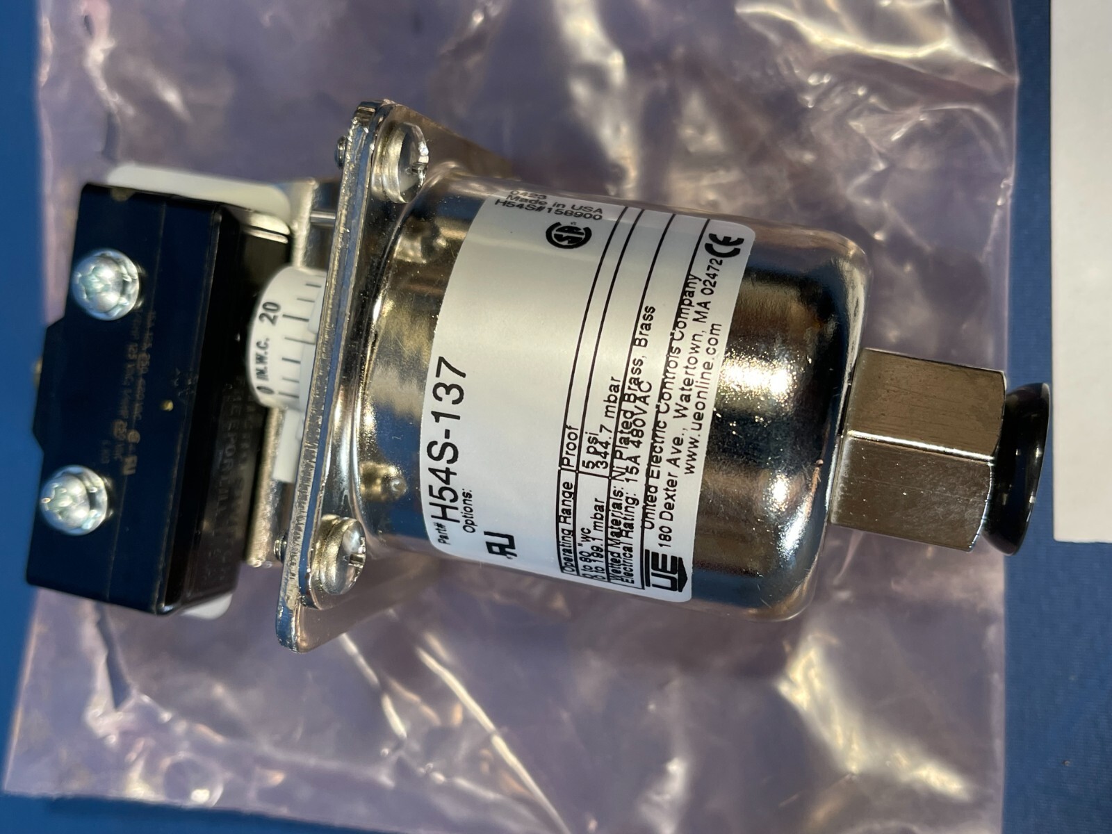 UNITED ELECTRIC H545-137 PRESSURE SWITCH