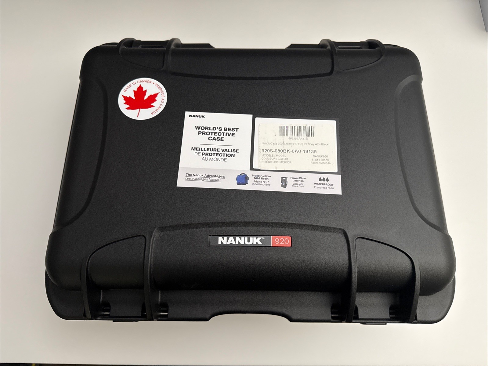 Nanuk 920S-080BK-0A0 920 Waterproof Hard Case with Foam Black Sony A7