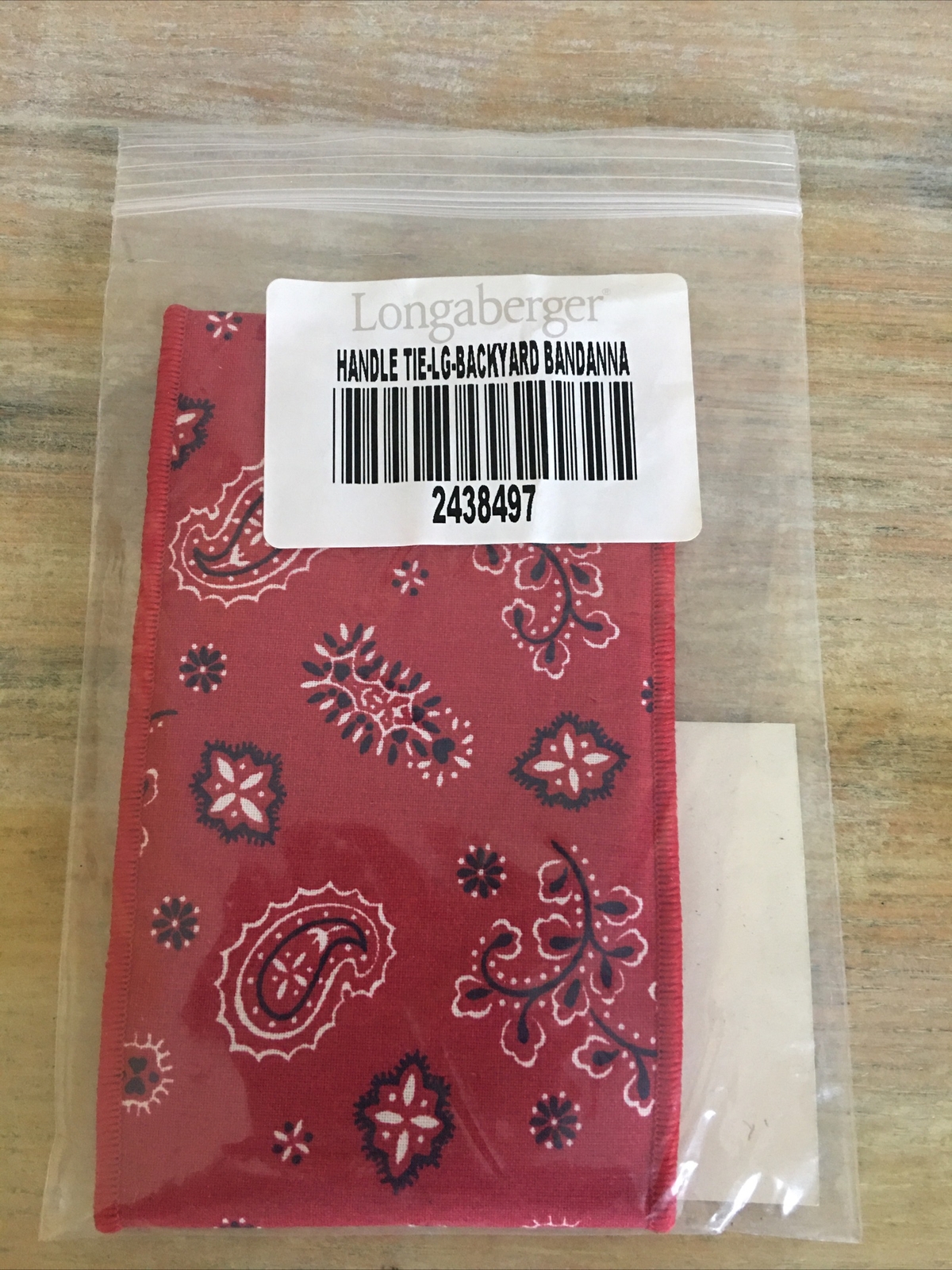 Longaberger Lg. Handle Tie ~ Backyard Bandanna Fabric NEW!!! # 2438497￼￼