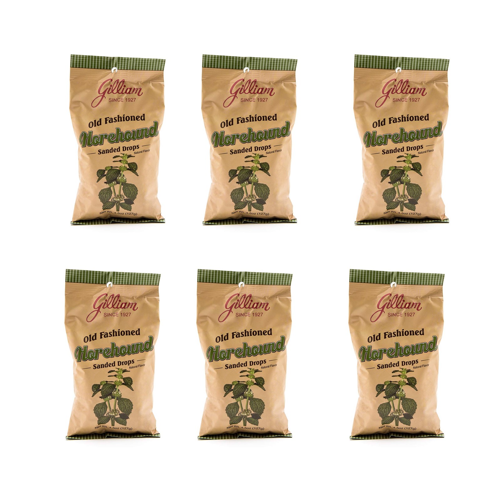 Old Fashioned Sanded Drops, Horehound, Pack of 6