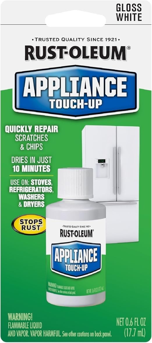 Rust-Oleum 203000 Specialty Brush Bottle Appliance Touch Up Paint, 0.6 Oz, White